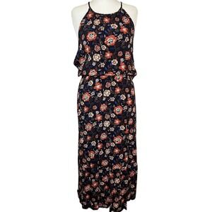 Old Navy Sleeveless Maxi SunDress Floral Keyhole Fairy Cottage Boho Festival XXL